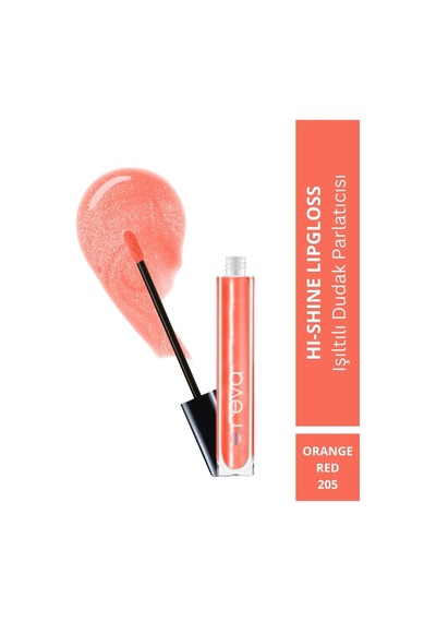 Işıltılı Dudak Parlatıcısı - Hi-shine Lip Gloss Orange Red - No: 205 - Vegan & Temiz Içerik Diğer