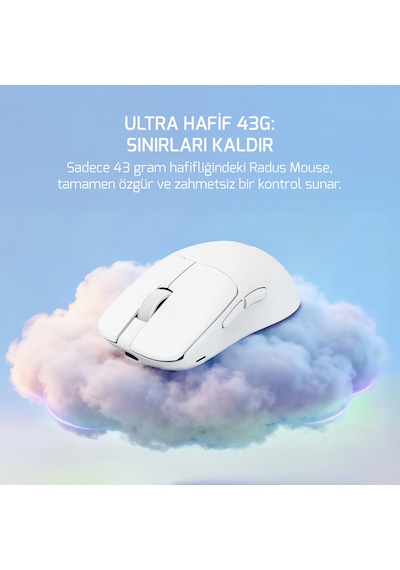Gamepower Radus 12.000dpı Triple Mode Kablolu/bluetooth/2.4g Gaming Mouse -