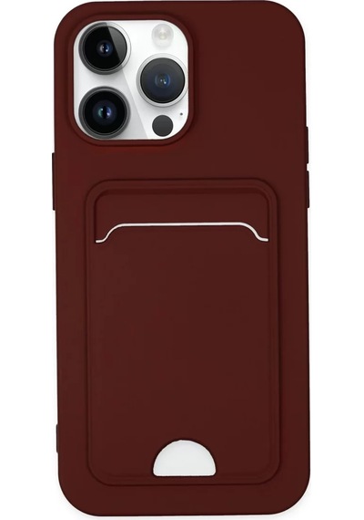 Newface Apple, Uyumlu iPhone 14 Pro Kılıf Kelvin Kartvizitli Silikon - Bordo