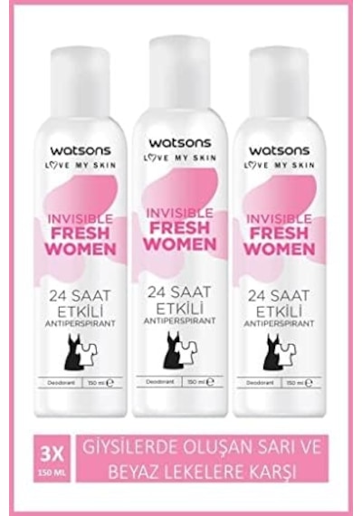 Watsons Invisible Fresh Aromatik Deodorant 150 Ml X 3 Adet