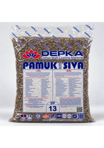 Depka Pamuk Sıva Dp13 2 Kg 7-8 M² İpek Sıva Alternatifi Isı Ve Ses Yalıtımlı Dekoratif Sıva