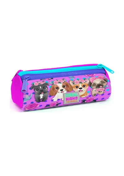 Coral High Kids Pembe Köpek Desenli Üç Bölmeli Kalem Çantası 22050