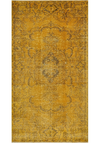Minimalist Vintage Desenli Ipek Jüt Kilim Pers Ipek Halı - 134x248 Cm 9984