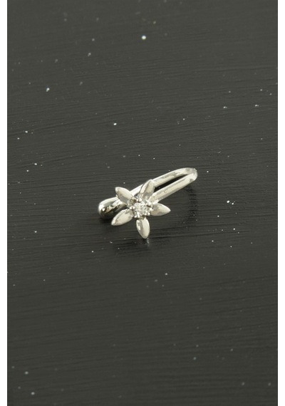 Zenviac456 Çiçek Tragus Zirkon Taşlı Piercing 1 Adet Zenviac45678 Gümüş Rengi