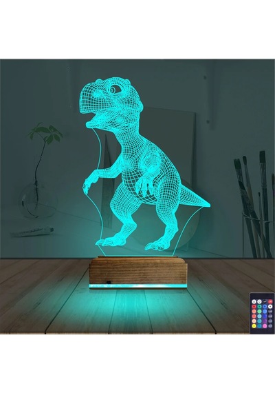 Luvivia Dinozor 3d Lamba - Masa Gece Lambası Şeffaf