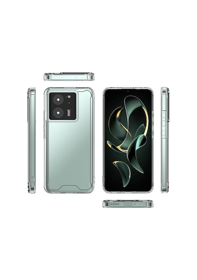Xiaomi Mi 13t Pro Kılıf Kenarları Silikon Köşe Koruma Coss Şeffaf