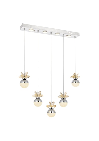 Eray Aydınlatma 9178-5+4R Krom Powerled Sıralı 5 Li Avize