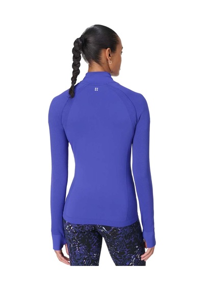 Sweaty Betty Sweaty Betty Athlete Seamless Workout Zip U Kadın Mavi Tank Top 5523 Mavi