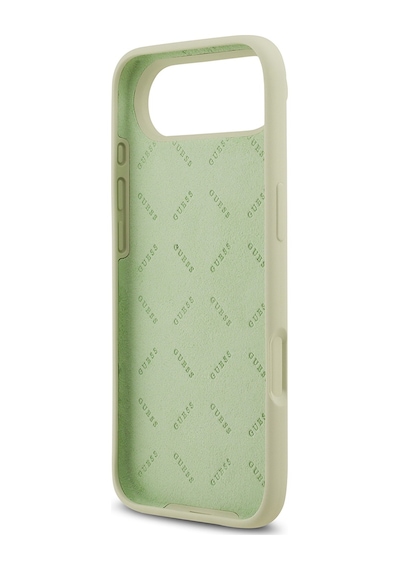 Apple Uyumlu iPhone 17 Air Kılıf Guess Lisanslı Grained Yazı Logolu Kapak Yeşil Yeşil