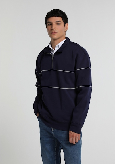 Colin's Colins Relaxed Fit Dik Yaka Düz Erkek Lacivert Sweatshirt Cl1080579 Q1.v2 Nav
