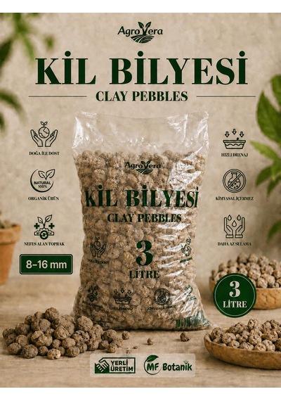 Kil Bilyesi Orkide Yetiştirme Ortamı 8-16 Mm 3 Litre 3 L