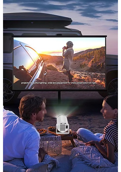 Thentech Ultra Hd Taşınabilir Şık Projeksiyon Cihazı Kablosuz Oyun Kumandalı Android Tv Oyunlu Projeksiyon
