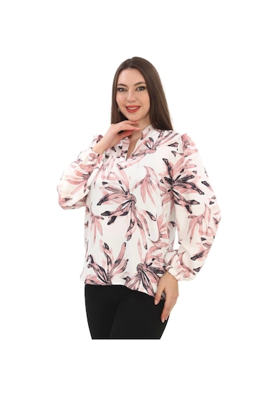 Lodmela Hakim Yaka Viskon Bluz 6008-beyaz/pudra Beyaz/pudra Beyaz - Pudra