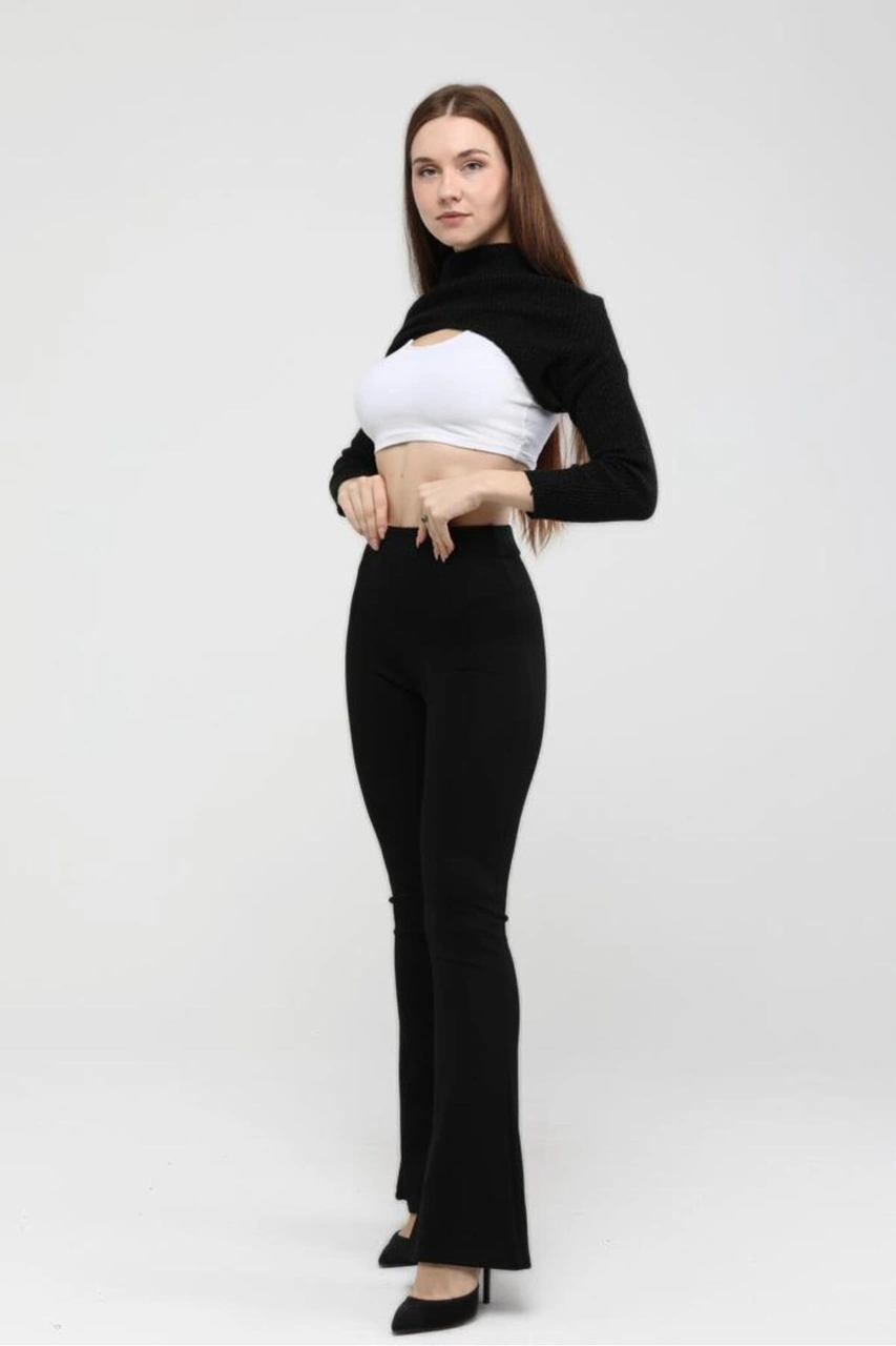 Thiff Gymwear Kadın Siyah Toparlayıcı İspanyol Paça Çelik Örme Tayt SiYAH Thiff Gymwear Kadın Siyah Toparlayıcı İspanyol Paça Çelik Örme Tayt SiYAH
