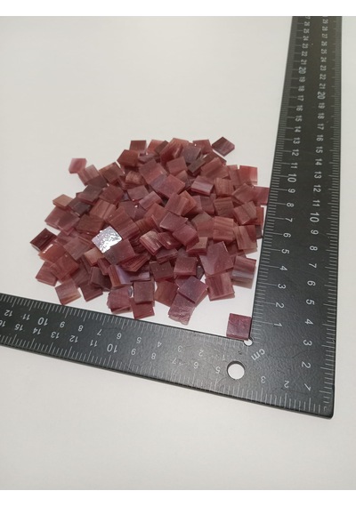 Opak Kırmızı Kare Vitray Cam Mozaik Taşı - Sanatsal Mozaik İçin Yaklaşık 10 X 10 Mm