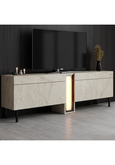 Nova Siyah Demir Ayaklı Rgb Led Işık Sistemli Traverten Tv Ünitesi Tv Sehpası Traverten - Siyah Nova Siyah Demir Ayaklı Rgb Led Işık Sistemli Traverten Tv Ünitesi Tv Sehpası Traverten - Siyah