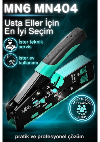 Mn6 Mn404 Ez Rj45 Pense/profesyonel Sınıf-rj45 Cat7/cat6/cat5, Rj11 Ve Rj12-cat 6 Pense