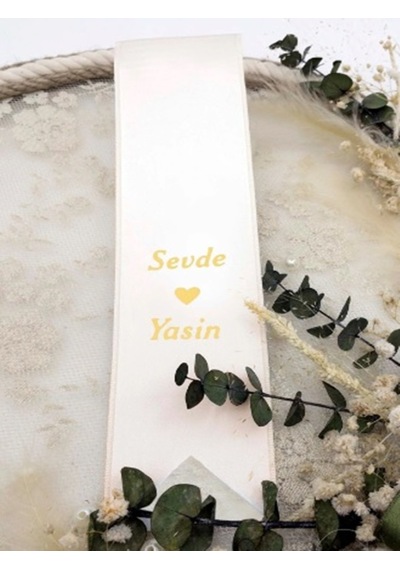 Gelin Damat Isimli Tören Takı Kurdelesi 2 Adet B-23