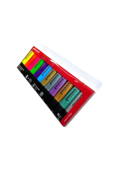 Penmark Fosforlu Kalem 12'li Asetat Karışık Renk 6 Neon+ 6 Simli 8683181701854 Hs-505-12ns 709693 Çok Renkli