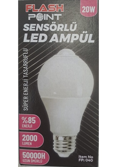 Flash Poınt E27 Duy Sensörlü Led Ampül 20 W 2000lm Beyaz Işık