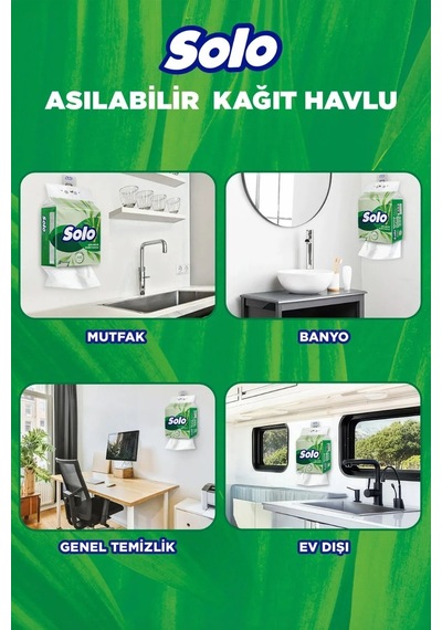 Solo Asılabilir Kağıt Havlu 1 Paket 1pk 7 Rulo 2 Li Set