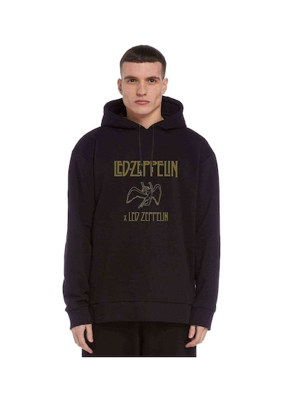 Led Zeppelin X Led Zeppelin Metal Baskılı Siyah Erkek Sweatshirt (530987117)