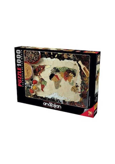 Anatolian 1000 Parça Puzzle Baharatlı Dünya Haritası (Herbal Worl