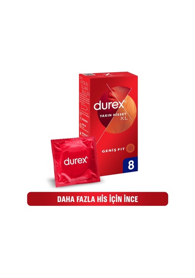 Durex Yakın Hisset Prezervatif Xlarge Geniş Fit 8'li