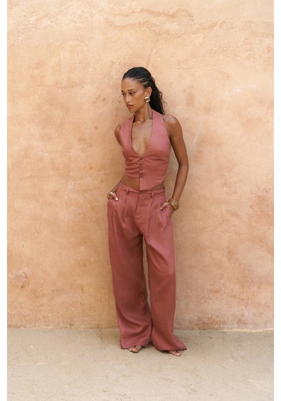 Mai Collection Mai Studios Co. Lvdovila Tarçın Keten Crop Yelek Pantolon Takım Tarçın Mai Collection Mai Studios Co. Lvdovila Tarçın Keten Crop Yelek Pantolon Takım Tarçın