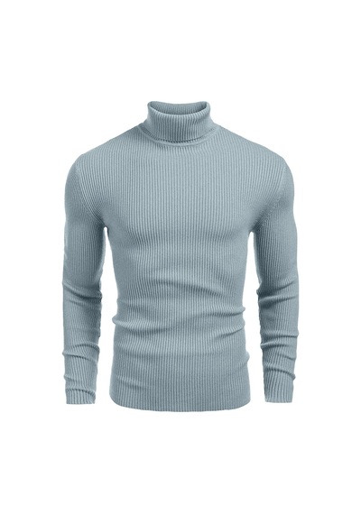 Polızeı Erkek Slim Fit Boğazlı Triko Kazak Esnek Dokulu Buz