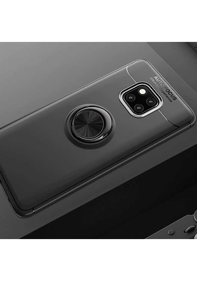 Huawei Mate 20 Pro Kılıf Yüzüklü Tam Korumalı Silikon Kapak