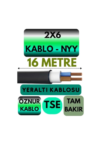 Öznur 2x6 Nyy Yeraltı Kablosu, 16 Metre