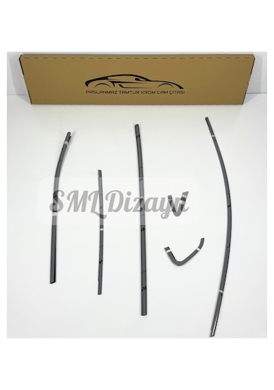 Renault Clio 4 Hatchback 2012-2020 Uyumlu 12 Parça Paslanmaz Krom Cam Çıtası - Tam Tur Set