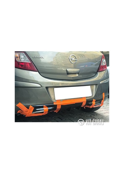 Opel Corsa 2006-2014 Egzoz Görünümlü Parlak Siyah Difüzör Plastik Boyalı