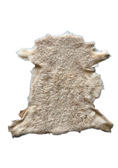 Naturel Uzun Tüylü Koyun Postu Pudra 60 X 50 Cm