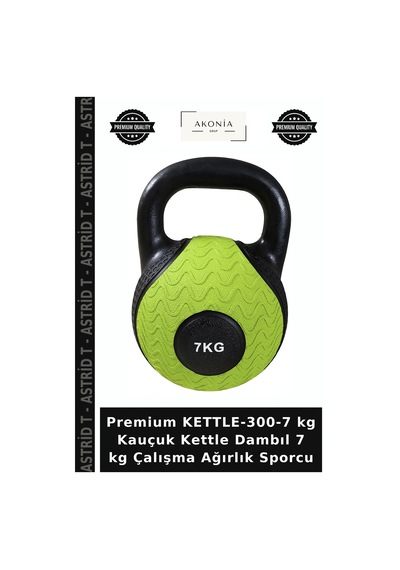 Premium Kettle-300-7 Kg Kauçuk Kettle Dambıl 7 Kg Çalışma Ağırlık Sporcu