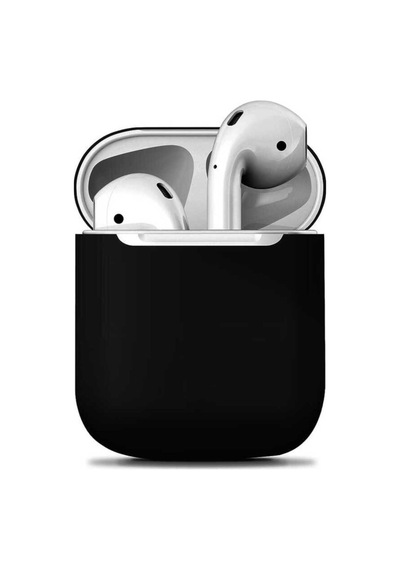 Apple AirPods Uyumlu Kılıf Zore Airbag 13 Silikon Siyah