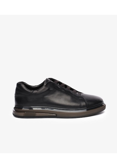 Greyder 64726 Siyah Hakiki Deri Slip-on Bağcıklı Erkek Deri Sneaker Ayakkabı