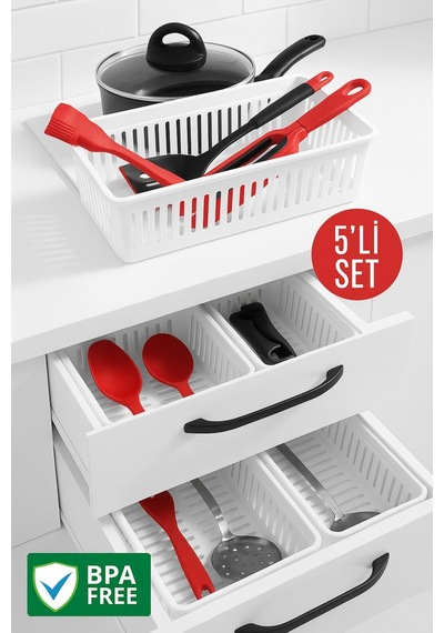 5'li Çekmece İçi Kaşıklık Sepet Organizer Diğer