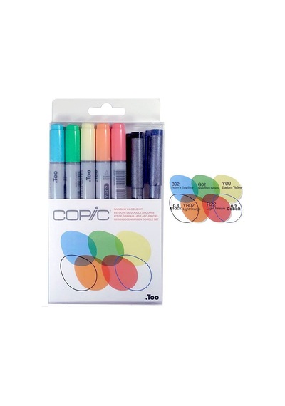 Copic Ciao Marker 5+2 Set Doodle Kit Rainbow