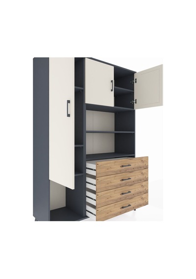 Hyperion Dolap 7 Raflı 4 Çekmeceli 3 Kapaklı 132x44x195 Antrasit-aytaşı/çam Aytası/atlas Çam Hyperion Dolap 7 Raflı 4 Çekmeceli 3 Kapaklı 132x44x195 Antrasit-aytaşı/çam Aytası/atlas Çam