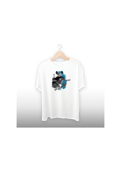 Dedektif Temalı Unisex Tişört Beyaz