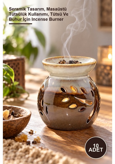 10 Adet Buhurdanlık Seramik Tasarım, Masaüstü Tütsülük Kullanımı, Tütsü Ve Buhur İçin Incense Burner