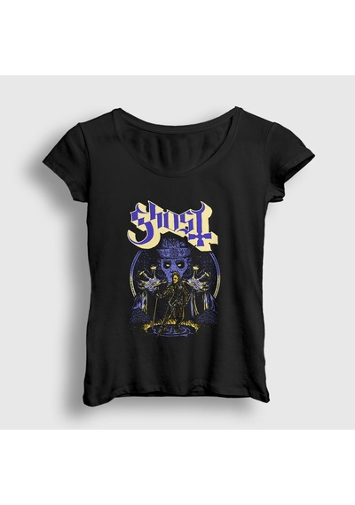 Presmono Kadın Touch Ghost T-shirt Siyah