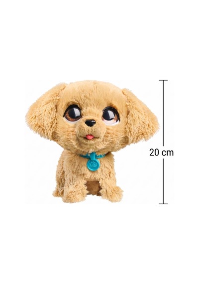 Gioc-hi Lisanslı Sevimli Yürüyen Kuyruk Sallayan Sesli Etkileşimli 20cm Tasmalı Oyuncak Yavru Köpek Çok Renkli