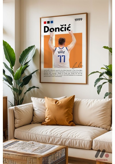 Doncic Basketbol Posteri, Ahşap Çerçeveli Duvar Tablosu - Spor Severlere Hediye