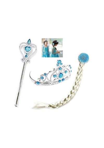 Frozen Elsa Saç Taç Asa Set 3lü Msc264 1-12 Yaş