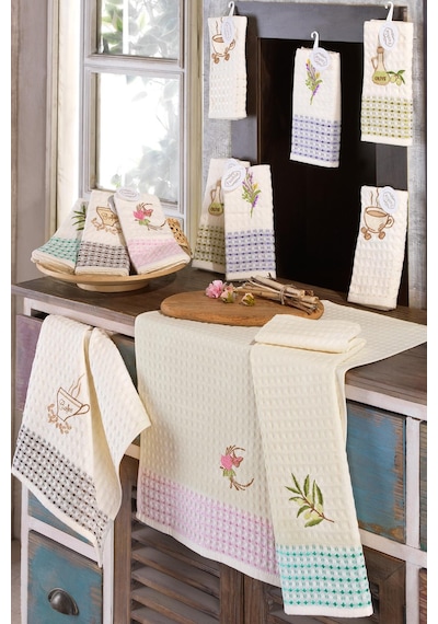 12'Li Waffle 45X65 Cm Mutfak Havlusu Kurulama Bezi Mix