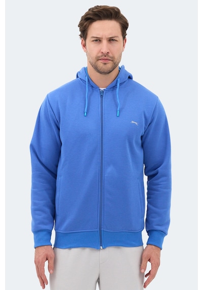 Slazenger Majestıc I Erkek Fermuarlı Kapüşonlu Cepli Indigo Sweatshırt Indigo