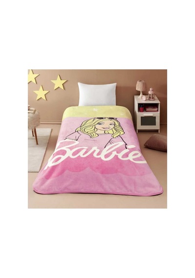 Barbie Tek Kişilik Battaniye Pembe